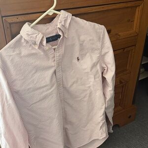 Ralph Lauren Light Pink Striped Button Down Shirt